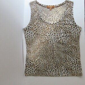Ellen Tracy Animal Leopard Print Tank Top Sleeveless Blouse Size Medium